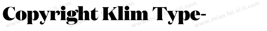 Copyright Klim Type字体转换